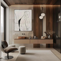 Meubles de chambre à coucher modernes pour villa de luxe, solution clé en main, intérieur personnalisable blanc, lit en cuir véritable en forme d'enveloppe