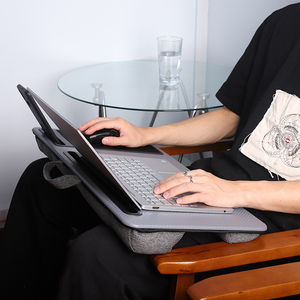Adjustable <strong>Foldable</strong> Laptop <strong>Table</strong> Slot Stand Portable 17-inch Wooden MDF Material Modern Design School Use - Product Image 2