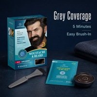 Crème colorante permanente pour barbe et cheveux HALAL 30ml*3, qualité supérieure, formule à base de plantes sans ammoniaque, couvre les cheveux gris pour tous types de cheveux
