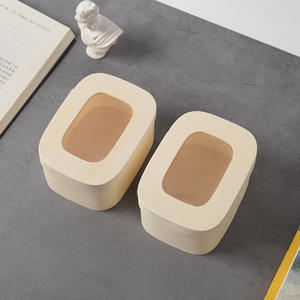 हल्के वजन पॉपलर लकड़ी पनीर केक कैंडी बॉक्स स्पष्ट विंडो ढक्कन के साथ - Product Image 3