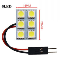 Super luminosité 12V 6SMD 5050 LED panneau lecture dôme lumière couleur blanche plaque d'immatriculation lampe voiture lumière accessoires