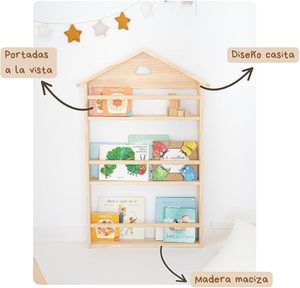 Bibliothèque Montessori en forme de maison <span class=keywords><strong>Chambre</strong></span> d'enfants Étagère éducative Montessori Étagère murale Étagères murales en chêne - Product Image 3