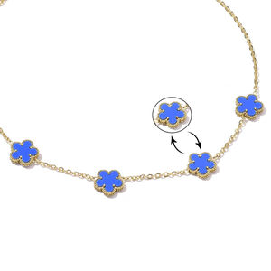 Collar de Acero Inoxidable Chapado en Oro de 18K con Diseño de Trébol de Cinco Hojas, Collar de Oro de la Suerte con 5 Hojas, Joyería para Mujer - Product Image 3