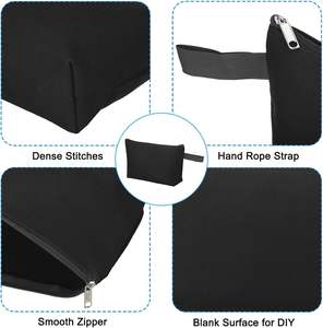 New Arrival Recycled Custom Your Own Logo Printed Cosmetics Makeup <b>Bag</b> <b>Black</b> <b>Canvas</b> Zipper <b>Bag</b> - Product Image 4