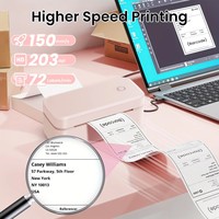 Offre Spéciale – Imprimante Thermique Portable 4x6 USB+BT pour Étiquettes d'Expédition (Noir, Blanc, Rose) – Idéale pour la Logistique d'Entrepôt