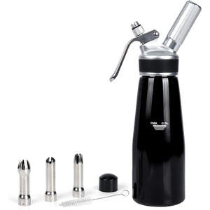Siphon à crème en aluminium écologique de 500 ml (1 pinte) avec bord en silicone et embouts pour distributeur de crème - Product Image 1