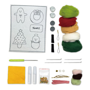 Kit de feutrage en laine de Noël pour débutants, feutrage à l'aiguille DIY avec tapis de densité et toile pour l'enseignement des nouveaux arrivants - Product Image 3