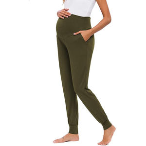 Taille haute ventre maternité <span class=keywords><strong>pantalon</strong></span> printemps automne femmes enceintes vêtements tricotés grossesse survêtement <span class=keywords><strong>pantalon</strong></span> - Product Image 5