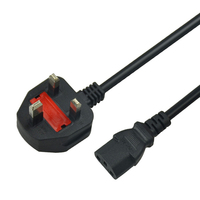 SIPU, venta al por mayor, enchufe del Reino Unido, Cable de alimentación de CA, cables de alimentación C13 con conector C7, Nema, extremo hembra, tipo PC, Material para ordenador