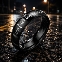 Bague JLM en acier inoxydable noir de haute qualité, gravée avec le message « Keep Going », bijou inspirant, cadeau inspirant