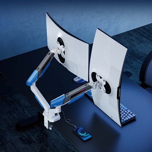 Bras de moniteur double pour jeux LDT114-C024UC, <span class=keywords><strong>support</strong></span> de fixation de bureau en aluminium, ressort mécanique, <span class=keywords><strong>support</strong></span> <span class=keywords><strong>VESA</strong></span>, compatible avec les écrans de 17 à 35 pouces - Product Image 3