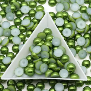 Contas de pérolas Hlaf de plástico ABS Whatstone Dk cor verde 3mm 4mm 10000 peças para carfos