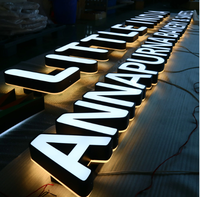 YIJIAO Enseigne lumineuse 3D en acrylique à LED facile à installer avec éclairage frontal et rétroéclairage pour signalétique de magasin et enseigne murale