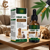 Huile de chanvre apaisante pour animaux de compagnie, soulagement rapide de l'anxiété et du stress, gouttes naturelles apaisantes pour chiens et chats, complément liquide à base de plantes OEM/ODM