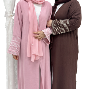 Abito da donna in stile Vintage Muslim Abaya splendidamente ricamato con frange Cardigan aperto per quattro stagioni - Product Image 1