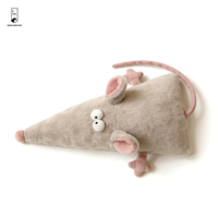 Coussin en peluche doux en velours de polyester - Oreiller amusant en forme de rat de dessin animé - Décoration fantaisie pour chambre d'enfant et canapé - Idée cadeau