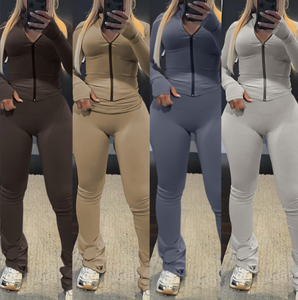 ชุดวอร์มกางเกงสองชิ้นแฟชั่น2025เข้ารูปแบบเรียงซ้อนกันชุดเสื้อผ้า2ชิ้น - Product Image 2