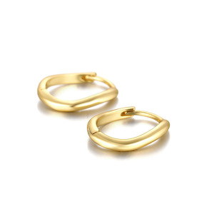 Pendientes de plata de ley S925 con forma de onda curva y diamantes de dos colores - Product Image 2