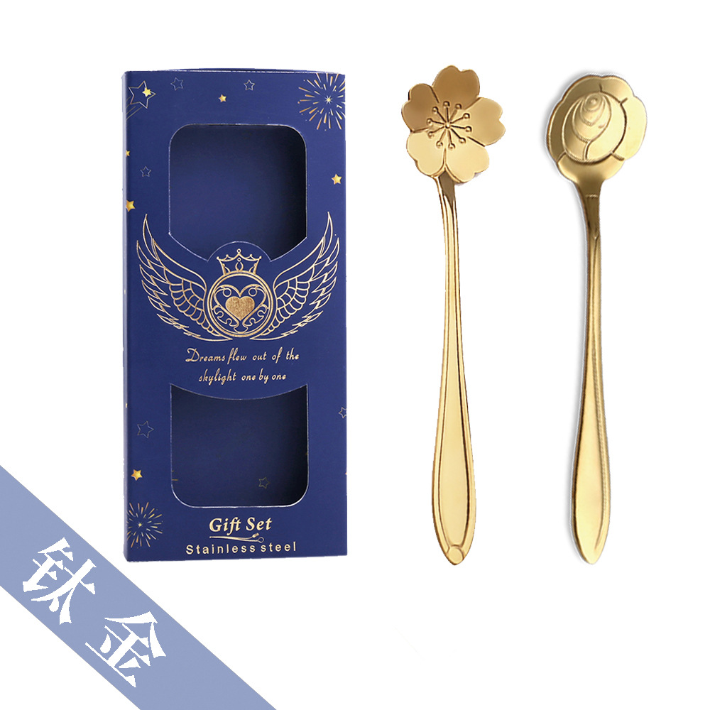 Cuchara Flor de Oro-caja azul