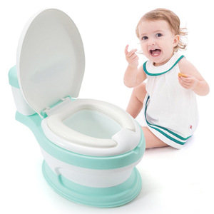 Siège de toilette pour l'apprentissage de la propreté pour garçons et filles, avec couvercle et coussin doux pour une utilisation facile et un positionnement confortable. - Product Image 1