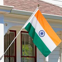 Drapeau national indien 3x5 pieds 100% polyester résistant au vent pour la Journée nationale, les élections, les défilés, les grands événements, logo personnalisé, stock disponible