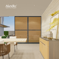 AlunoTec Protection de la vie privée personnalisée Panneau à persiennes fixes en aluminium ventilé avec lames opérables