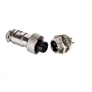 Mini 12mm Male 4Holes Flange Socket and Female Plug Aviation GX12 2 Pin Connector