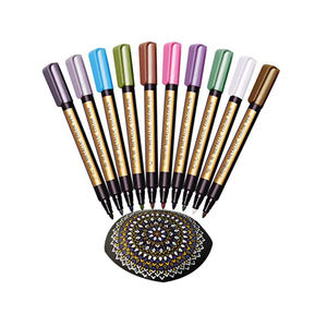 Marqueurs de peinture couleur métallique, stylo marqueur permanent personnalisé pour la peinture sur céramique, verre, tasse, plastique, album photo, fabrication de cartes - Product Image 3