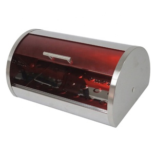 Boîte <span class=keywords><strong>à</strong></span> <span class=keywords><strong>pain</strong></span> <span class=keywords><strong>à</strong></span> couvercle roulant, boîtes et bacs de rangement décoratifs <span class=keywords><strong>en</strong></span> plastique et acier inoxydable pour la cuisine, conteneur alimentaire - Product Image 4