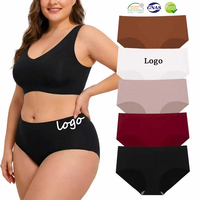 Fabricante de tallas inclusivas, bragas invisibles de alta elasticidad con textura acanalada, bragas sin costuras para mujer, tallas grandes.