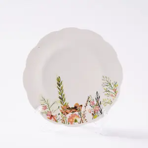 Cut shaped dish and plate ceramic dishes and plates for picnic or dinner or party or gifts