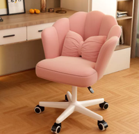 Fauteuil de salon moderne en velours, chaise de bureau pivotante réglable avec accoudoirs et roulettes pour salon de coiffure, chambre et usage domestique