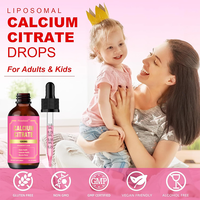 Complément alimentaire certifié GMP, marque privée OEM, 7 en 1, gouttes liquides de calcium, magnésium, zinc et vitamines D3 et K2 pour enfants et femmes