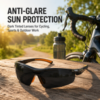 Lunettes de sécurité ultra-légères anti-éblouissement et anti-UV avec plaquettes de nez en caoutchouc souple pour la construction, la conduite et les sports