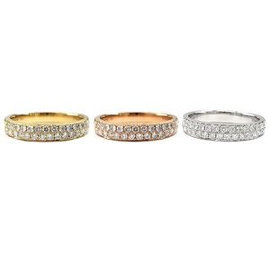 Mignon belle 14K or jaune massif de la Chine conception de mariée éternité bague de fiançailles bague de mariage pour les femmes vraies fêtes classiques - Product Image 4