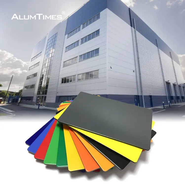 Alumtimes 2024 Venda quente 5mm 6mm exterior A2 Revestimento ACP à prova de fogo Painel Composto de Alumínio para Exterior Cor da alfândega está disponível