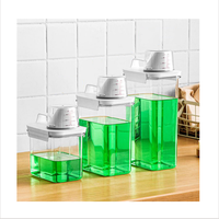 Choice Fun Boîte de rangement pour poudre à laver distributeur en plastique avec couvercles tasses à mesurer poignées récipient scellé pour détergent à lessive