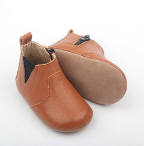 Babyhappy vente en gros style classique fille hiver bottines en cuir pour tout-petits chaussons avec fermeture éclair - Product Image 6