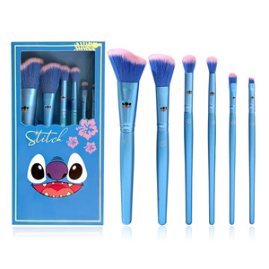 Set de 6 Brochas de <span class=keywords><strong>Maquillaje</strong></span> Veganas Profesionales, Color Azul Suave, en Caja de Papel, para Rostro, Ojos, Base, Rímel, Corrector, Delineador, para Niños - Product Image 1