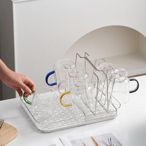 Support à tasses de luxe en acier inoxydable, capacité 6 tasses, drainage inversé, organisateur de cuisine, étagère de rangement multifonction - Product Image 5