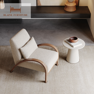 BLAINE Japonais Crème Style Moderne Tufté Designer Unique Tissu Canapé Chaise pour La Maison Chambre Salon Balcon Loisirs Hôtels - Product Image 2