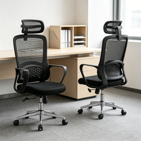 Chaise de bureau ergonomique moderne de haute qualité avec dossier haut en maille, pivotante, réglable en hauteur et extensible