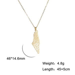 Collar con Colgante de Mapa de Israel en Acero Inoxidable Chapado en Oro de 18K |   Joyería Personalizable con Mapa de País y Región - Product Image 6