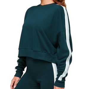 Sweat-shirts courts à taille haute, nouveau design pour le printemps et l'automne, sports et loisirs, pull rayé, sweat-shirts pour femmes - Product Image 2