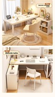 Bureau d'angle, bureau d'écriture pour étudiants, bureau d'angle pour le travail, bureau en forme de L, bureau intégré avec étagère, bureau d'ordinateur pour chambre à coucher