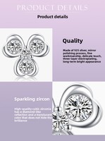 Großpackung 925 Silber Dreifach-Kleeblatt Zirkon Ohrstecker |   Glücksbringer-Pflanzen-Design |   Großhandel Feiner Schmuck für Boutiquen
