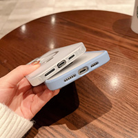 Avec film de protection pour lentille Support métallique Chargement magnétique Etui pour téléphone portable pour Iphone 15 Pro Max 11 12 13 Mini 14 Back Cover