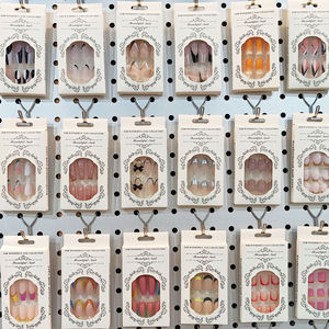 Uñas Postizas Largas de Diseño Personalizado para Mujer, Color Naranja, Imitación de Uñas, Venta al por Mayor, Diseño Largo Artificial, Marca Personalizada de Fábrica - Product Image 2