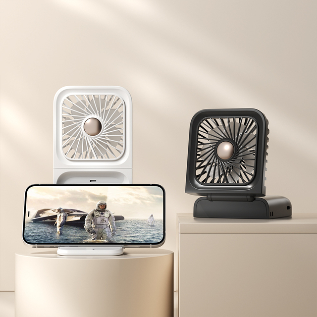 Hot Sale Portable Rechargeable USB Fan Multifunctional Electric Fan with Stand Foldable Desktop & Neck Stand for RV Use