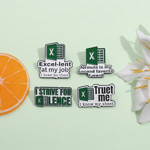 Spilla in Smalto 'I Strive for Lencse' all'Ingrosso, 'Excel at My Job', 'I Know My Sheet', Distintivo per Camicia, Gioiello Regalo per Impiegati - Product Image 2